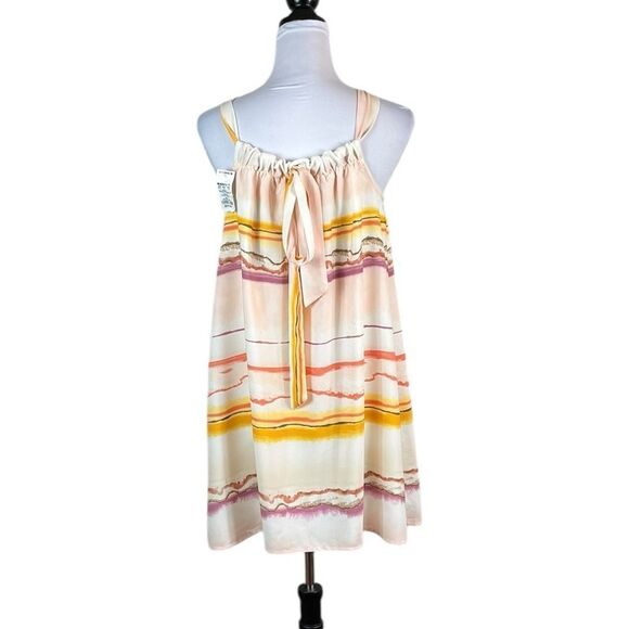 Nine West Elegant Halter Neck Cream Fabric Dress, Size M, NWT - Picture 3 of 10